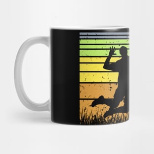 Travel back in time with beach volleyball - Retro Sunsets shirt featuring a player! Mug